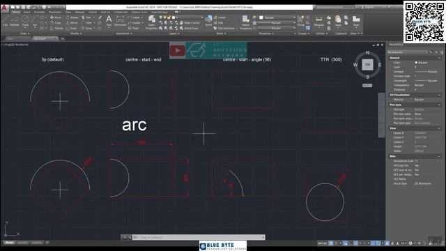 AutoCAD Training Course - 014 - Drawing Arcs смотреть онлайн