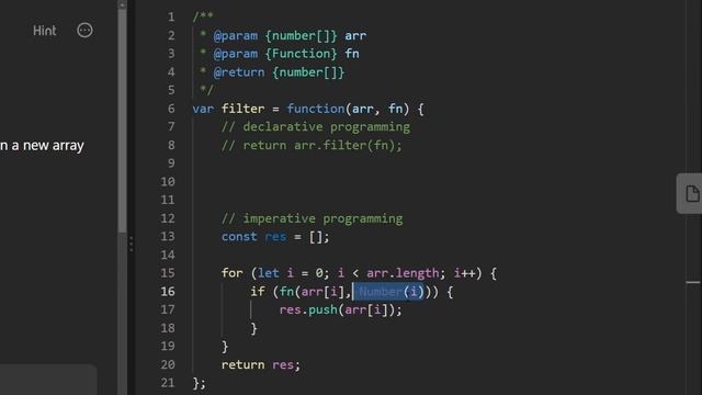 Filter Elements from Array (Transforms) - Leetcode 2634 - JavaScript 30-Day Challenge смотреть онлайн