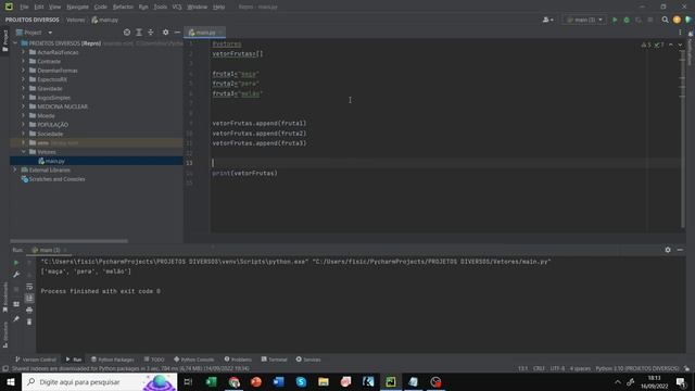 Como criar um vetor em PYTHON смотреть онлайн