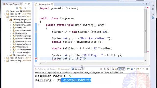 Programming Java: membaca input, format output, ekspresi matematis смотреть онлайн