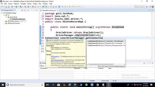 How to Delete Record from Database using JDBC смотреть онлайн