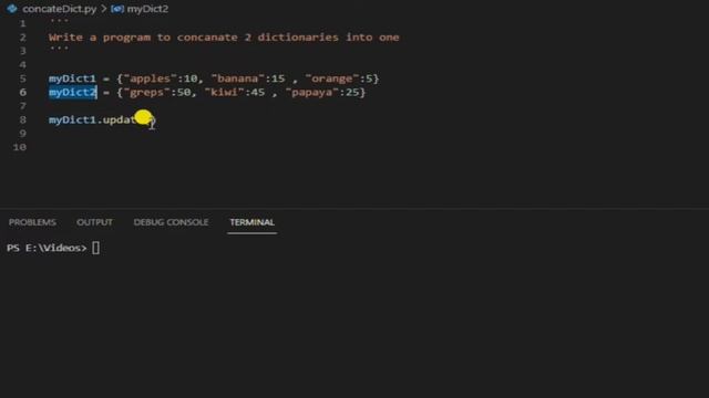 Concatenate 2 dictionaries into 1 in python смотреть онлайн