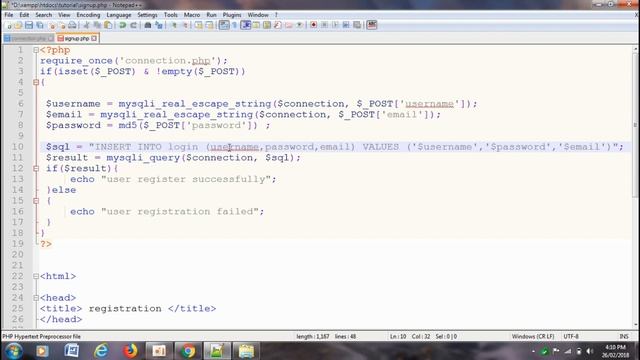 Php and Mysql Tutorial part 2 - Save Data in Database and Retrive It смотреть онлайн