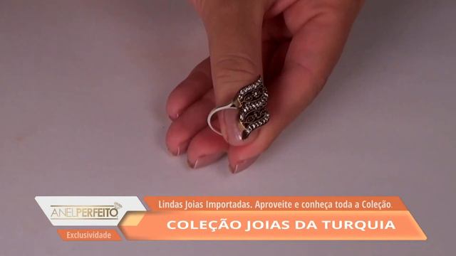 Anel Joia Turca Folha com Zircônias Brancas e Pedra Cor Safira смотреть онлайн