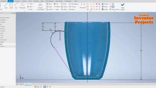 How to design a Cup by Autodesk Inventor? (Autodesk Inventor Tutorial  Model 60)