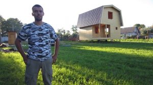 Каркасный дом размером 6х6 №1. Ломаная крыша. VL House.