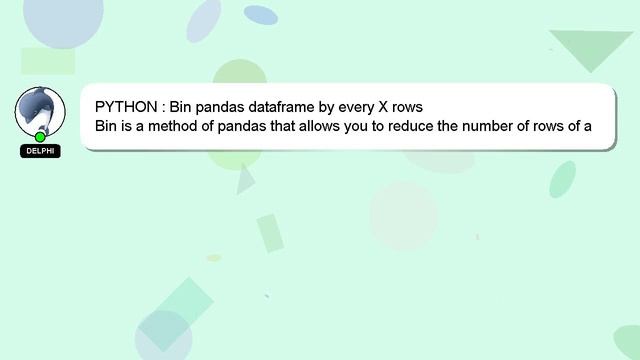 PYTHON : Bin pandas dataframe by every X rows смотреть онлайн