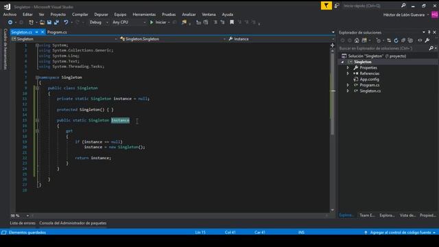 Singleton en C# .Net | Patrones de diseño | design patterns | #1 смотреть онлайн
