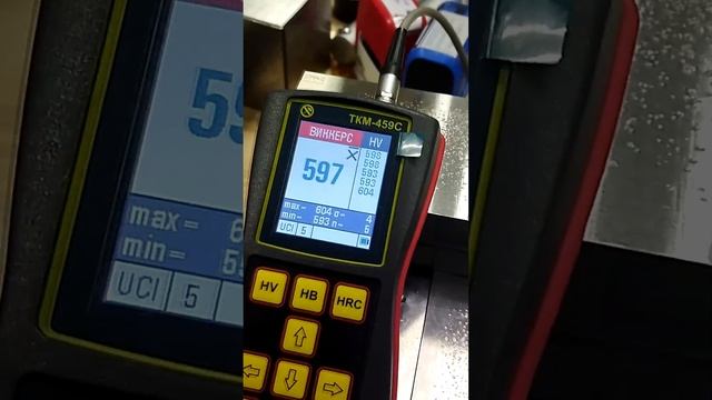 Измеряем твердость стального прутка твердомером ТКМ-459C смотреть онлайн