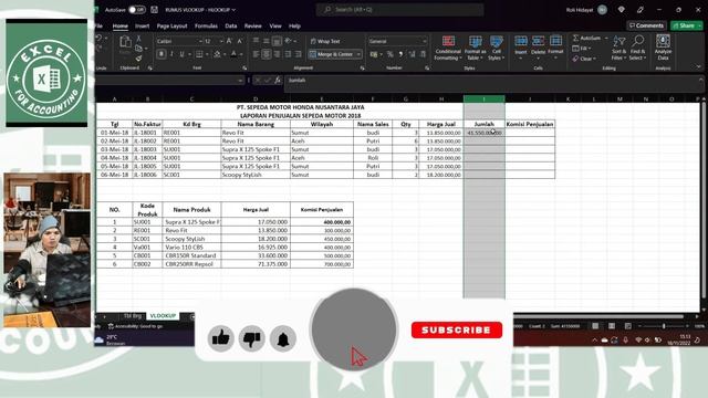 CARA MUDAH MENGGUNAKAN RUMUS EXCEL "VLOOKUP" @excelforaccounting смотреть онлайн