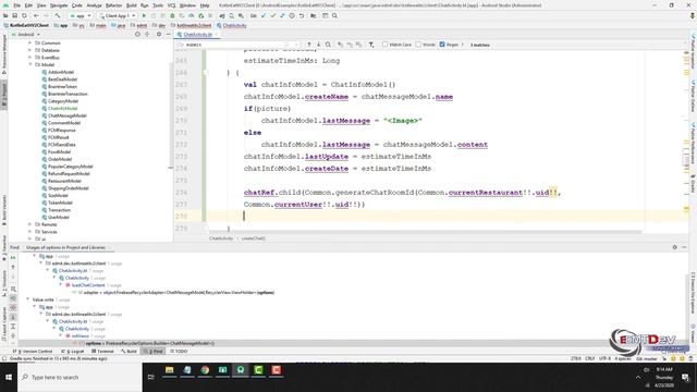 Kotlin Android Tutorial - New Eat It part 92 Chat Info for Client App смотреть онлайн