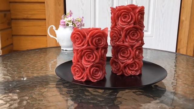Дизайнерская свеча МЕРЦАЮЩИЕ РОЗЫ 216113- 216114- 216121- 216122- смотреть онлайн
