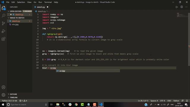 convert image to pencil sketch using python смотреть онлайн