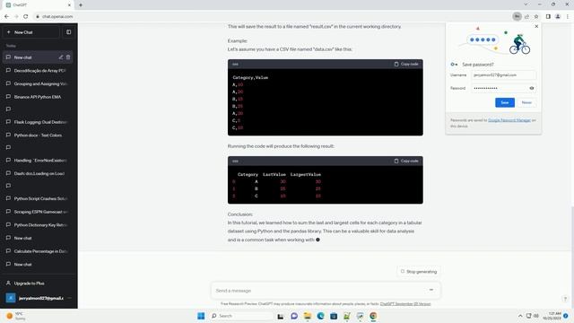 python sum last and largest cells for each category смотреть онлайн