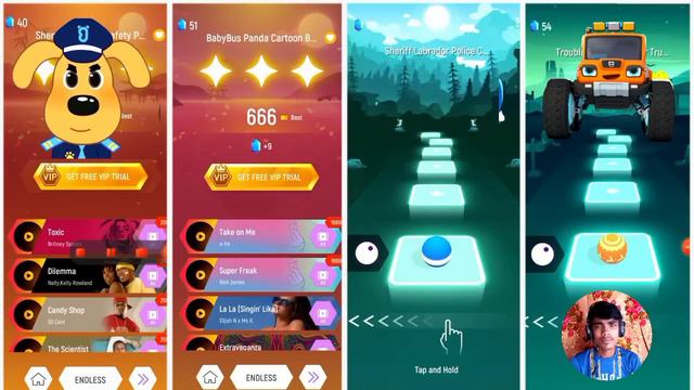 Sheriff Labrador Vs Baby Bus Vs Police Officer Car Vs Babybus Monster Truck I Tiles Hop EDM Rush