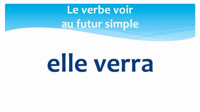 The verb to see in French, future tense - Le verbe voir en français au futur simple смотреть онлайн