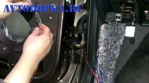 Протягиваем провода из двери в салон Гранта, Калина