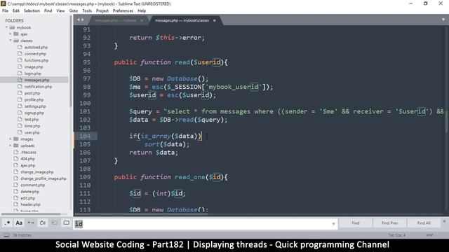 Social Website from scratch - Part 182 - Displaying message threads | OOP PHP with MYSQL Database смотреть онлайн