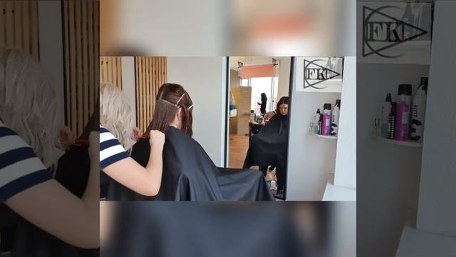 Удлинённый модный боб. Стрижка в технике одна длина. One length haircut смотреть онлайн