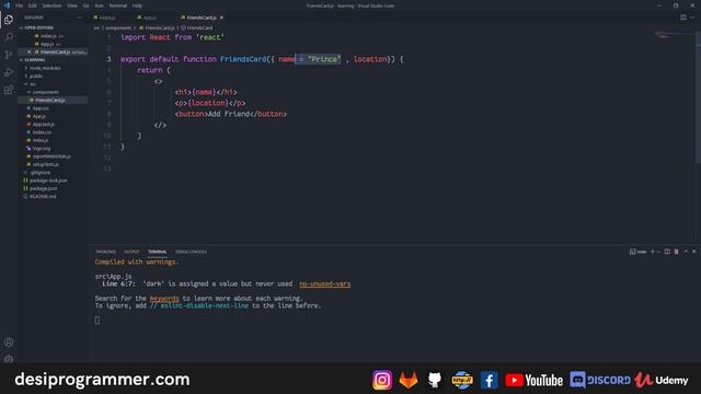 REACT JS 101 | Props , Default Props and Prop Types | Desi Programmer смотреть онлайн