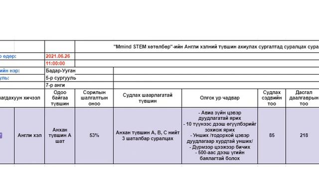 06 26 EM Бадар Ууган төлөвлөгөө смотреть онлайн