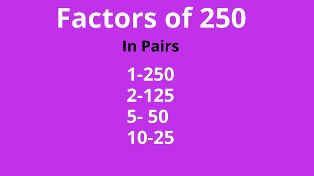 Factors Of 250-Includes Prime Factorization-Factor