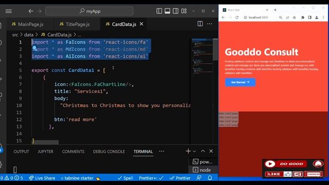 14. Simple Landing Page with React Hooks for beginners - Card Landing Page смотреть онлайн