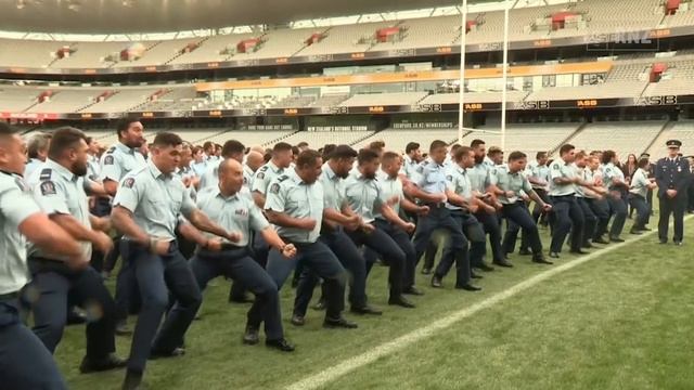 Police officers perform a haka at the funeral of Constable Matthew Hunt смотреть онлайн