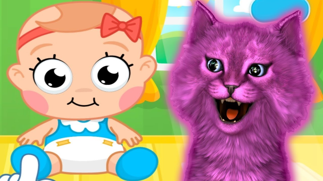 МАЛЕНЬКИЙ РЕБЕНОК ИГРАЕТ С ГОВОРЯЩИМ КОТЕНКОМ АБИ ► ИГРА для ДЕТЕЙ #124 смотреть онлайн