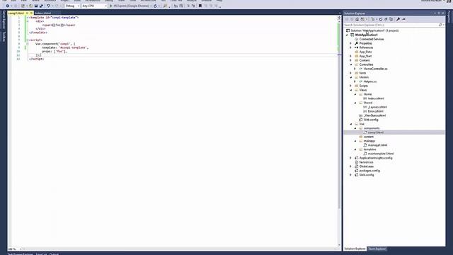 Vue in Visual Studio: part 5 - Separate the template from component смотреть онлайн