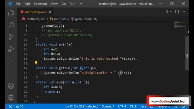 Methods or Functions in java | Java Methods | Coding Sprint смотреть онлайн