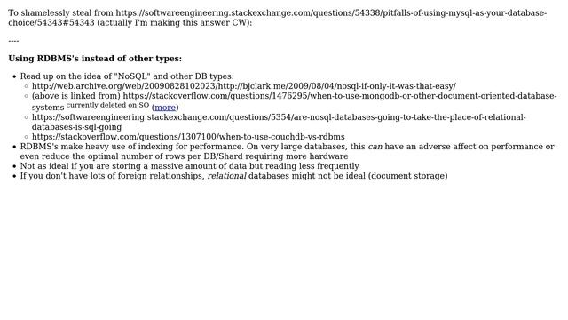 Software Engineering: When would someone use MongoDB (or similar) over a Relational DBMS? смотреть онлайн