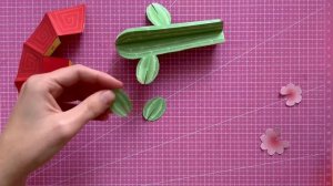 3D Paper Cactus Tutorial, How To Make Cactus with Flower, the Template is in Cut The Whole Book!