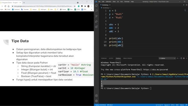 [Kelas Online] Python Dasar - 3 - Variabel, Tipe Data dan Casting смотреть онлайн