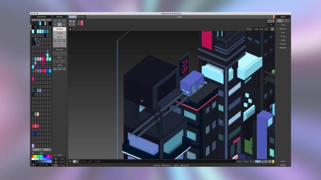 Neon City | 3D speed drawing + tiny review | MagicaVoxel смотреть онлайн
