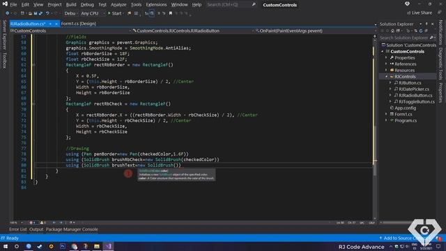 Custom RadioButton - WinForm C# смотреть онлайн