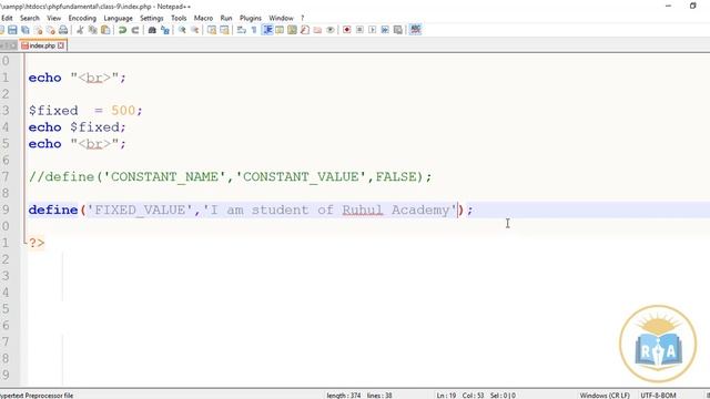 PHP Fundamental Bangla Tutorials class-9 : How to use php constant смотреть онлайн