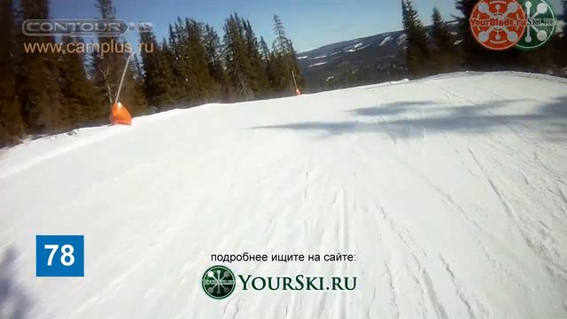 Катание на курорте Trysil. Спуск по склонам 78-75 смотреть онлайн