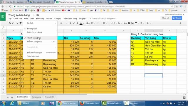 Hướng dẫn sử dụng Google Drive 2017 - Phần 3: Google Trang tính | Bùi Thế Tâm смотреть онлайн
