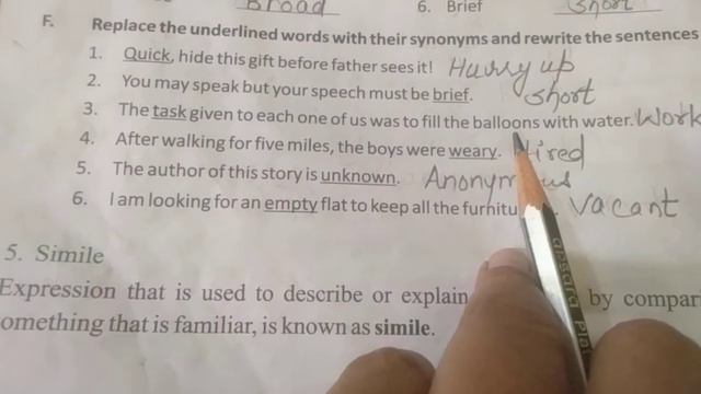 F.Replace the underline words their Synonym's & rewrite the sentences.part(4)English Grammar. смотреть онлайн