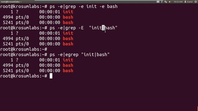 Unix Filters - 2 (Extended grep - egrep ; grep - E ; grep -e ; grep -f ) смотреть онлайн