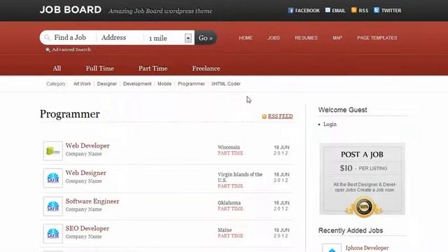 Job Board WordPress Theme смотреть онлайн