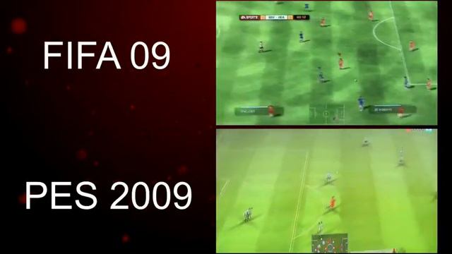 FIFA 09 vs PES 2009 gameplay comparison смотреть онлайн