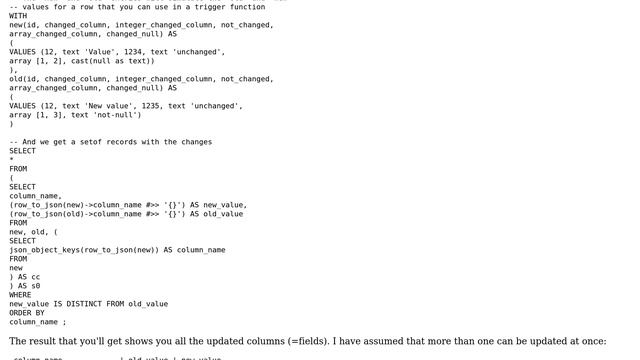 Databases: Getting the only updated field using a postgreSQL trigger? (2 Solutions!!) смотреть онлайн