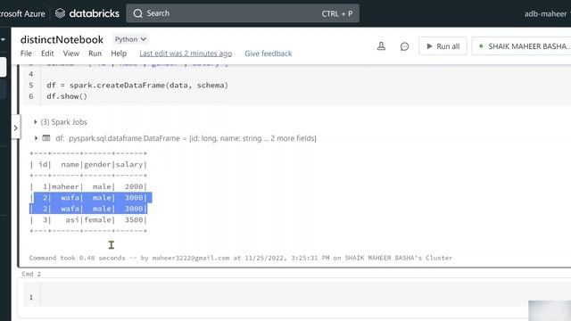 22. distinct() & dropDuplicates() in PySpark | Azure Databricks #spark #pyspark #azuredatabricks смотреть онлайн