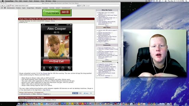 Skype iOS Video Calling Over Wi-Fi & 3G смотреть онлайн