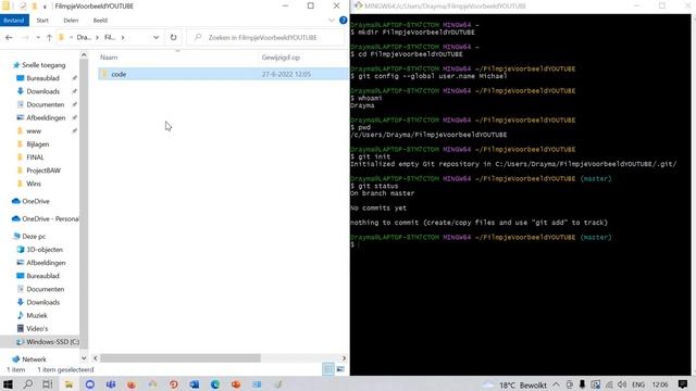 Git instructie filmpje (Maak repository, Connecteer aan github, commit, push, fetch, pull) смотреть онлайн