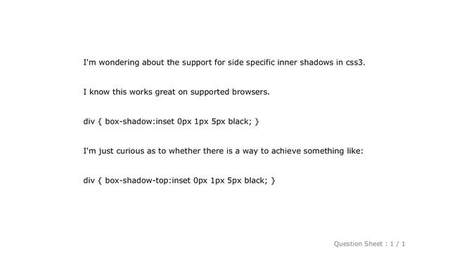 CSS : Can CSS3 box-shadow:inset do only one or two sides? like border-top? смотреть онлайн