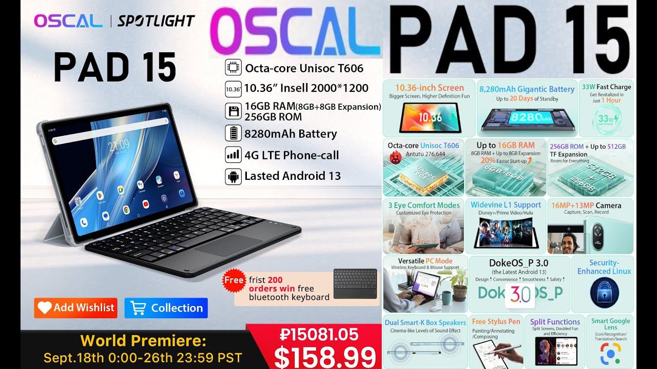 Отвлечённый обзор Oscal Pad 15 - Режим ПК, стилус, море памяти, 8 ядер...