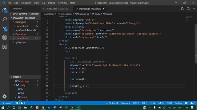 JavaScript Operators смотреть онлайн
